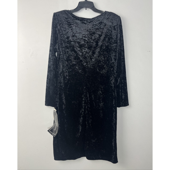 VTG Molly Malloy Velvet Dress 16 Black Crushed Velvet Beaded Whimsi Goth Witchy - Picture 2 of 14